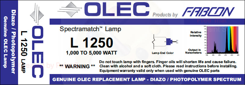 L1250 - 5kW UV Diazo/Photopolymer Replacement Bulb.