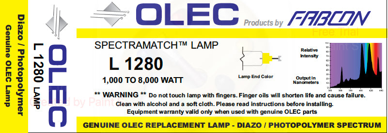 L1280 - 8kW UV Diazo Replacement Bulb