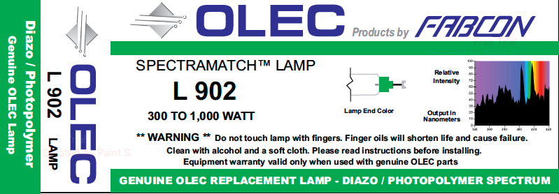 L902 - 1kW UV Photopolymer/Diazo Replacement Bulb.